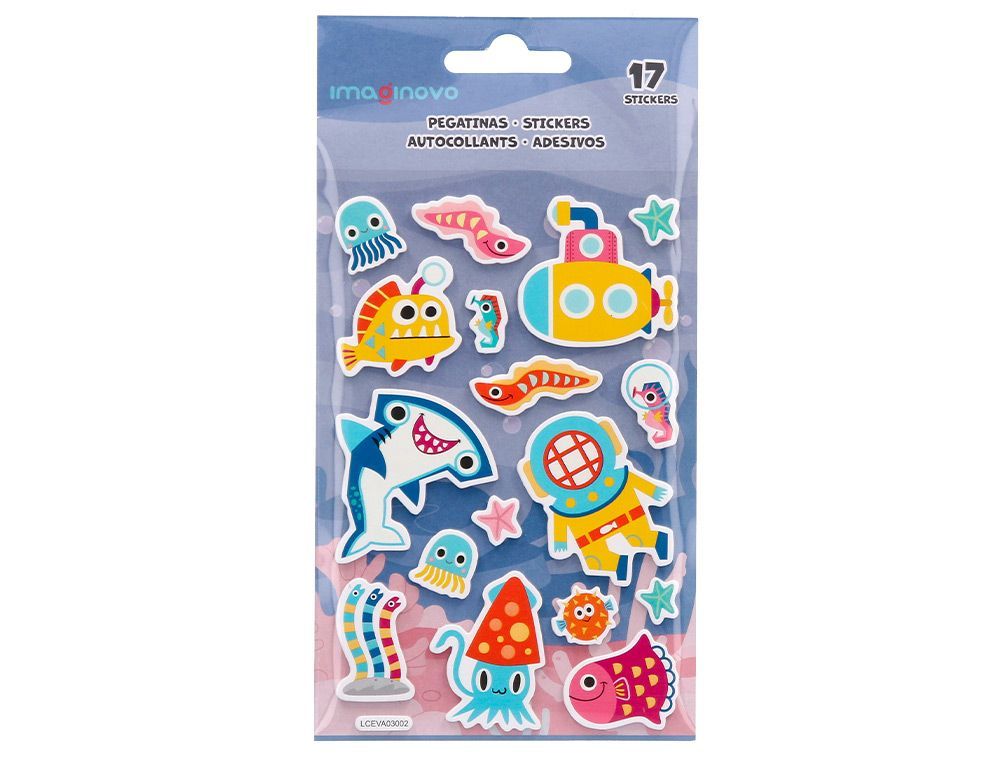 Pegatinas imaginovo luminosas submarino con relieve 190x105 mm en blister