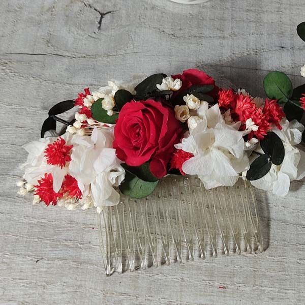 Peineta Rosas Carmesí