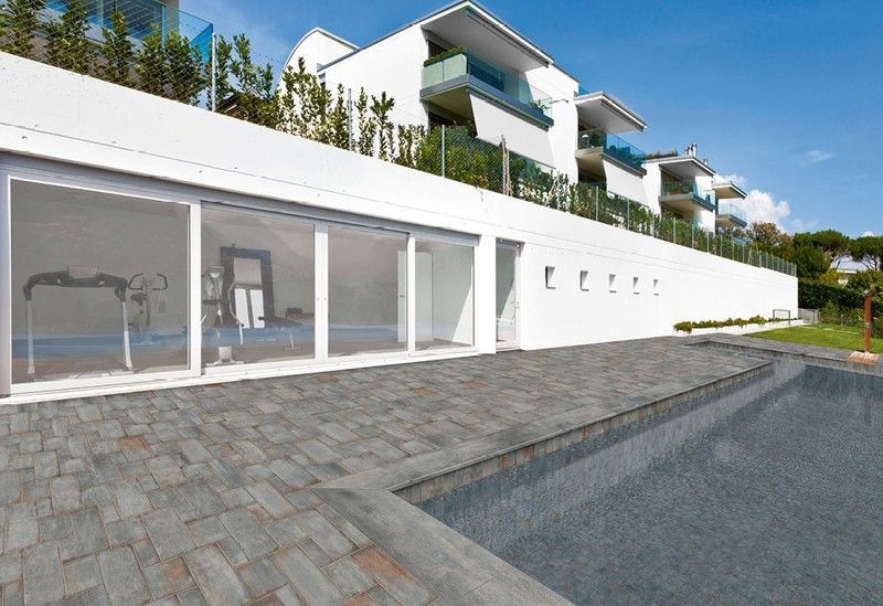 Peldaño porcelanico Antideslizante 22,5x33x4 D'Anticato Azurro Natucer