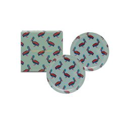 PELICAN-Set de 2 platos de cerámica azul, Ø21,5 cm