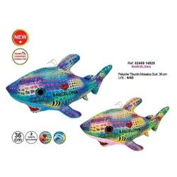 PELUCHE TIBURON MOSAICO SURT 36CM BARCELONA