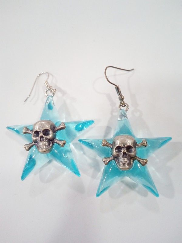 Pendiente Estrella Celeste Transparente