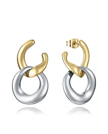 Pendientes Acero Bicolor Dorado Viceroy 3cm 15195E01012 Medio Aro Colgante Eslabón Desmontable