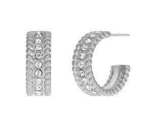 Pendientes Acero Marea Mujer C03101/AU Medio Aro Circonitas