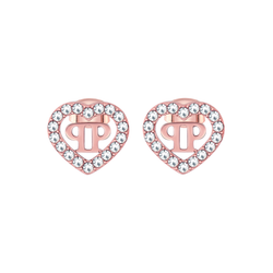 Pendientes Acero Rosado Mujer Philipp Plein PJZEA10EU Corazón Logo PP Cristales