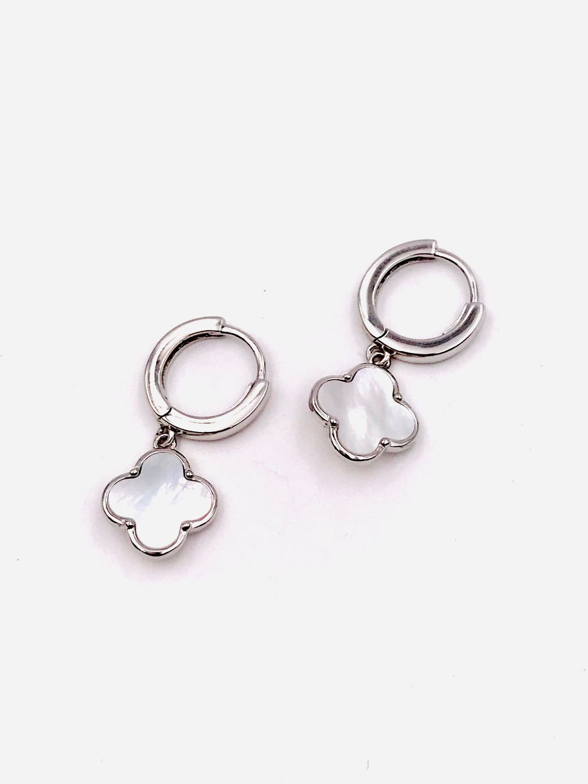 Pendientes Aro Alhambra White Silver