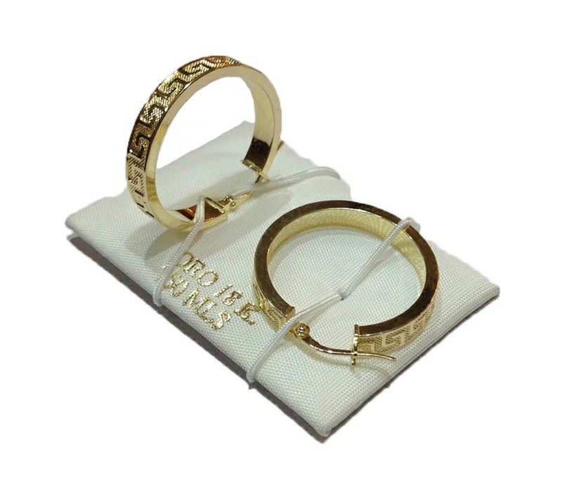 Pendientes Aros Oro 18kts 28mm Versace Greca