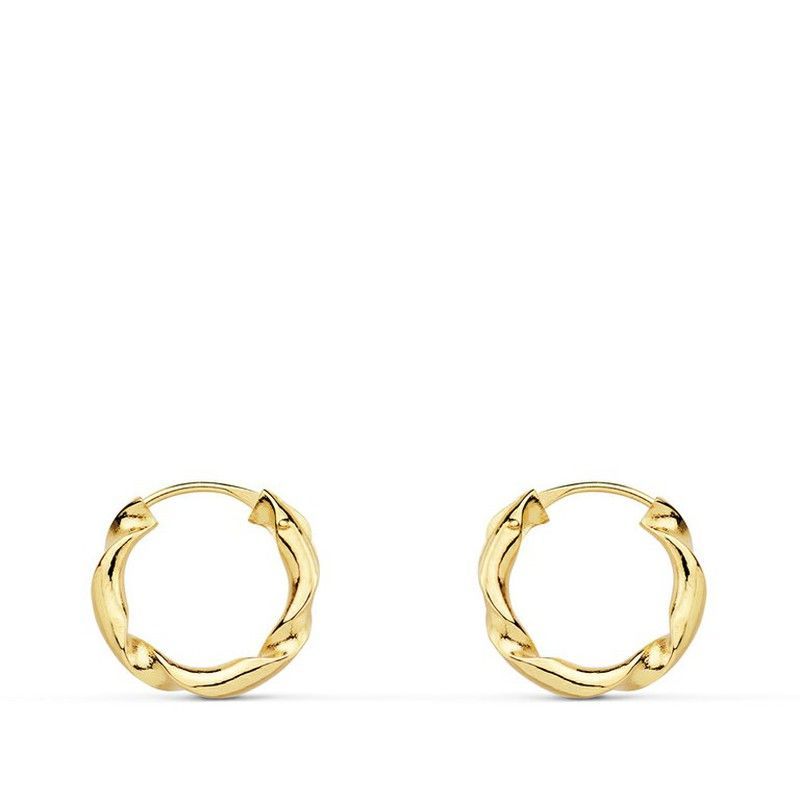 Pendientes Aros Oro 18kts Huecos 12 X 2 mm 18000