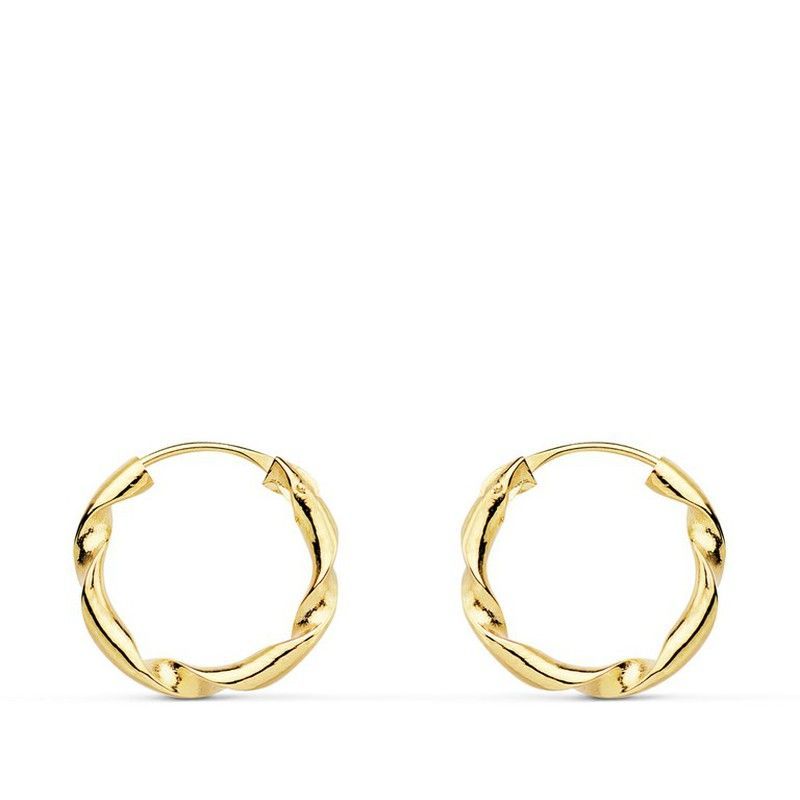 Pendientes Aros Oro 18kts Huecos 14 X 2 mm 18001