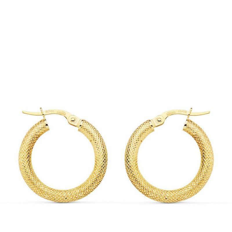 Pendientes Aros Oro 18kts Huecos Espiga 20 X 3 mm 7000787