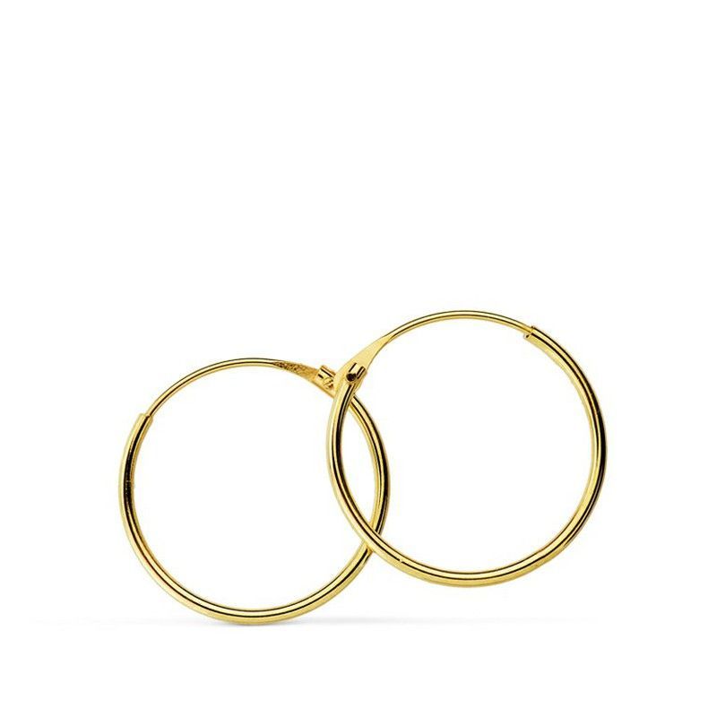 Pendientes Aros Oro 18kts Redondos 12mm 18408