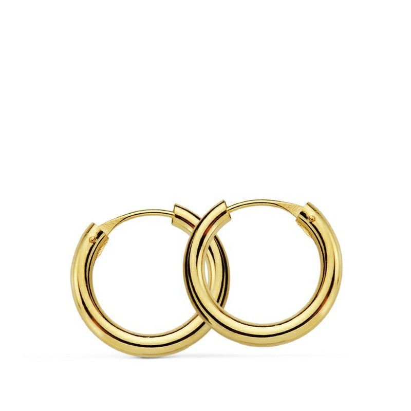 Pendientes Aros Oro 18kts Redondos 14mm 18746