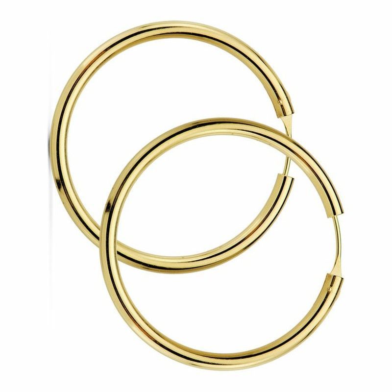 Pendientes Aros Oro 18kts Redondos Lisos  20X2.5 mm 18753