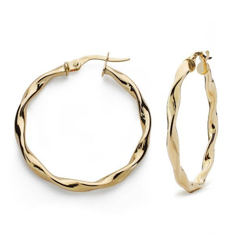 Pendientes Aros Oro 18kts Reliados Lisos 20 X 2.5 mm 7000773