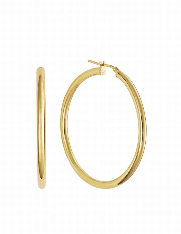 Pendientes criolla de plata bañados en oro, 40 mm