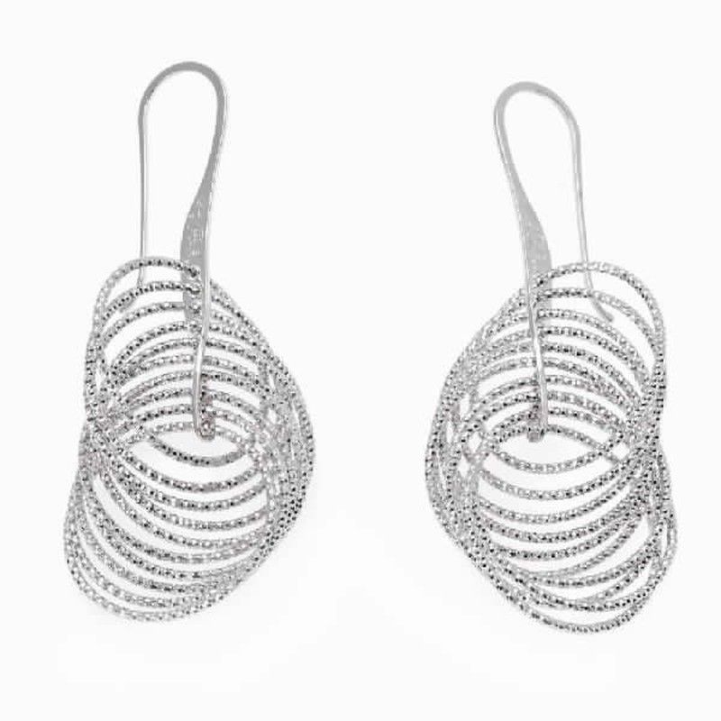 Pendientes de mujer en plata diamantada