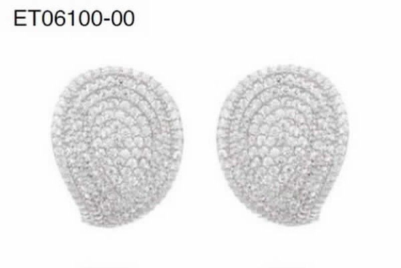 Pendientes de mujer en plata rodiada con circonitas.