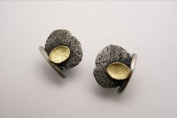 Pendientes de mujer en plata y oro cierre omega