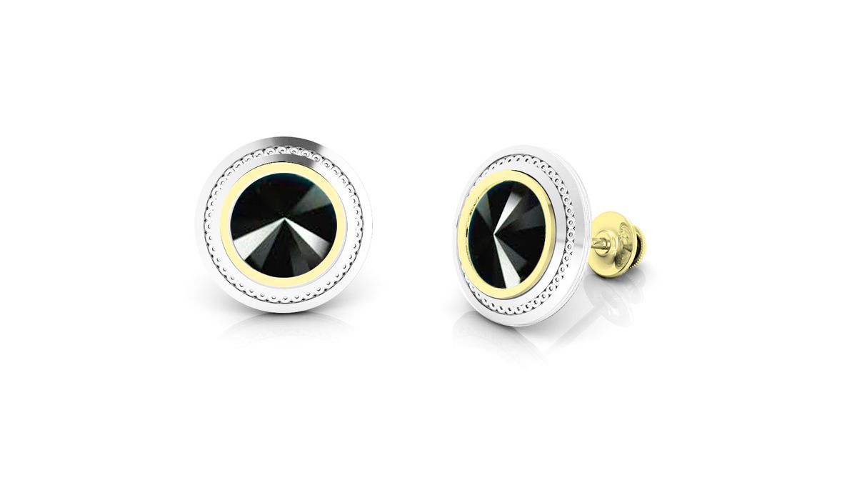 Pendientes de mujer rodiados con cristal swarovski color negro
