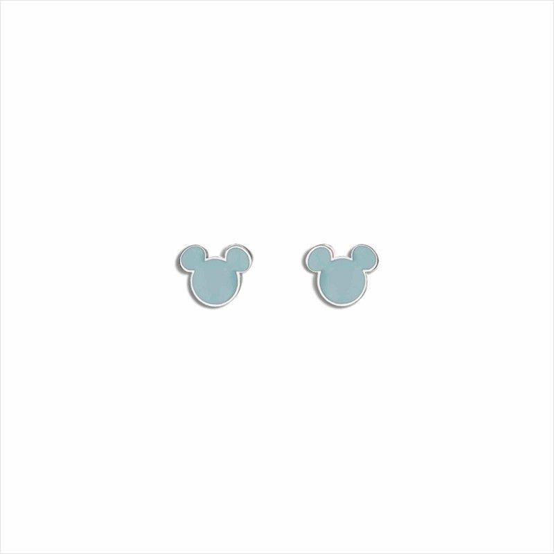 Pendientes Disney Acero ST0043P Mickey Esmalte Celeste