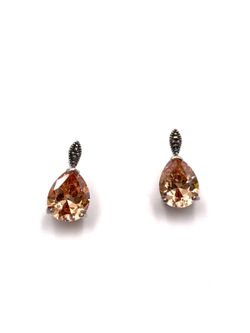 Pendientes Elegant de plata de ley Amber