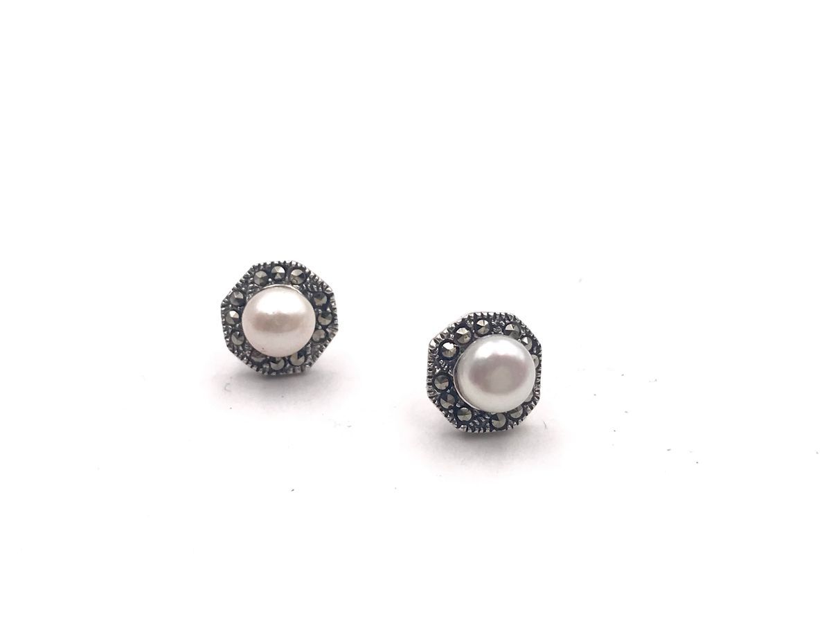Pendientes Elegant de plata de ley Pearls