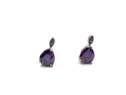 Pendientes Elegant de plata de ley Purple