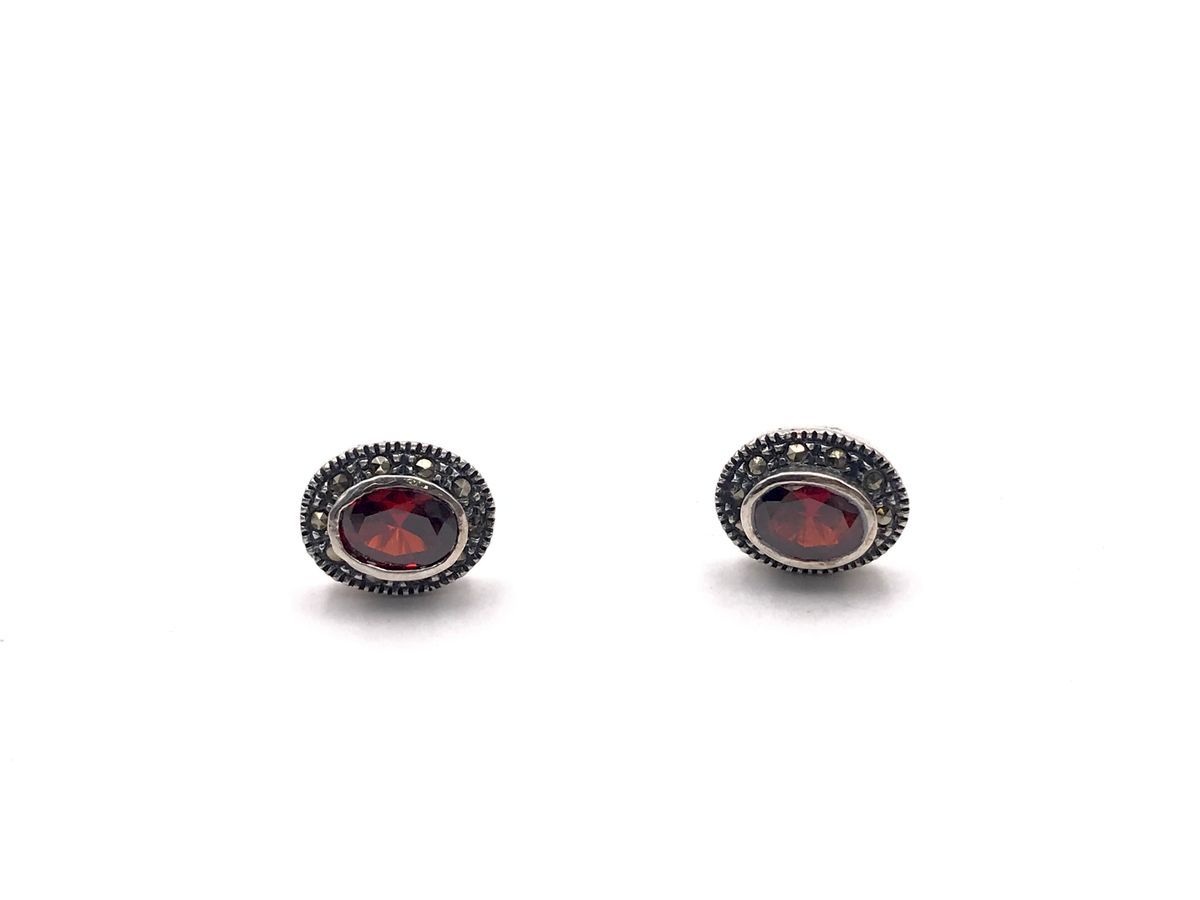 Pendientes Elegant de plata de ley Red Wine