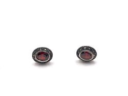 Pendientes Elegant de plata de ley Red Wine