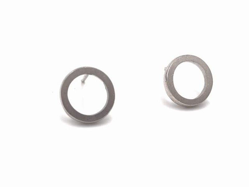 Pendientes en plata de ley Circle Gap