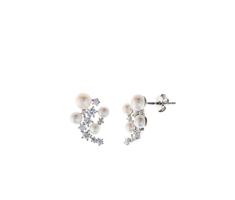 Pendientes en plata de ley Multi Pearls