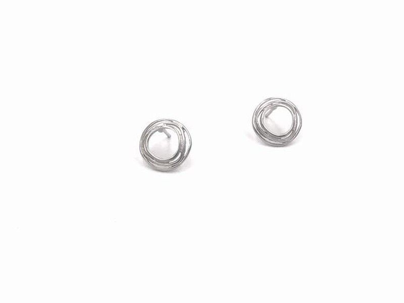 Pendientes en plata ley Circle Silver
