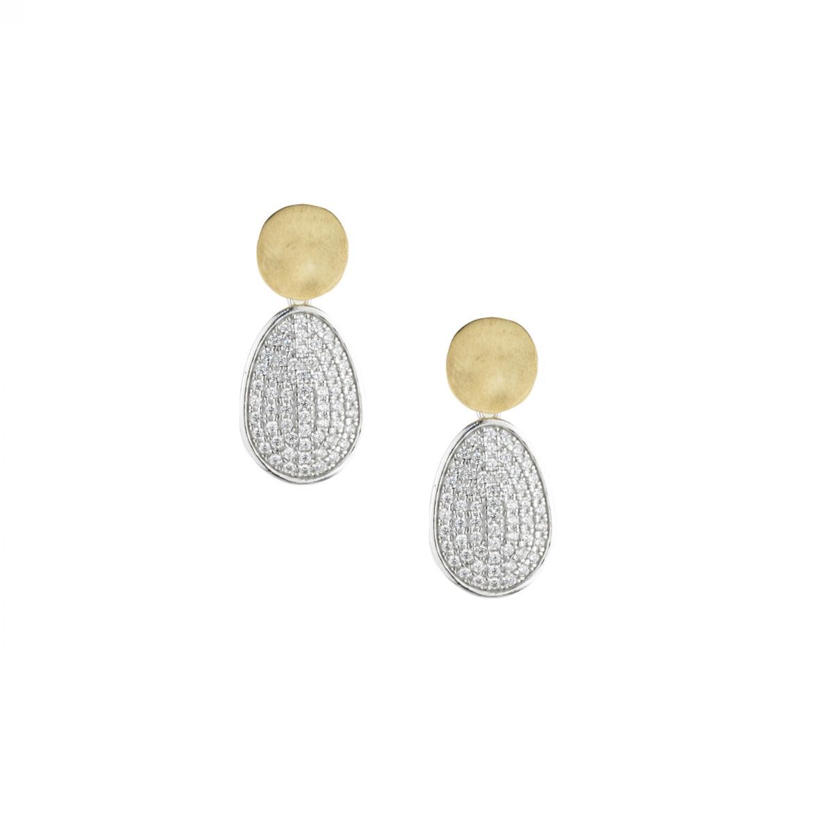 Pendientes IPPOCAMPO bañados en oro, esferas ovaladas. IPEL129