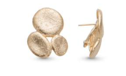 Pendientes IPPOCAMPO plata bañada con formas irregulares y destellos de luz. IPEL309