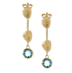 Pendientes IPPOCAMPO plata bañada cristal azul. IPCR114