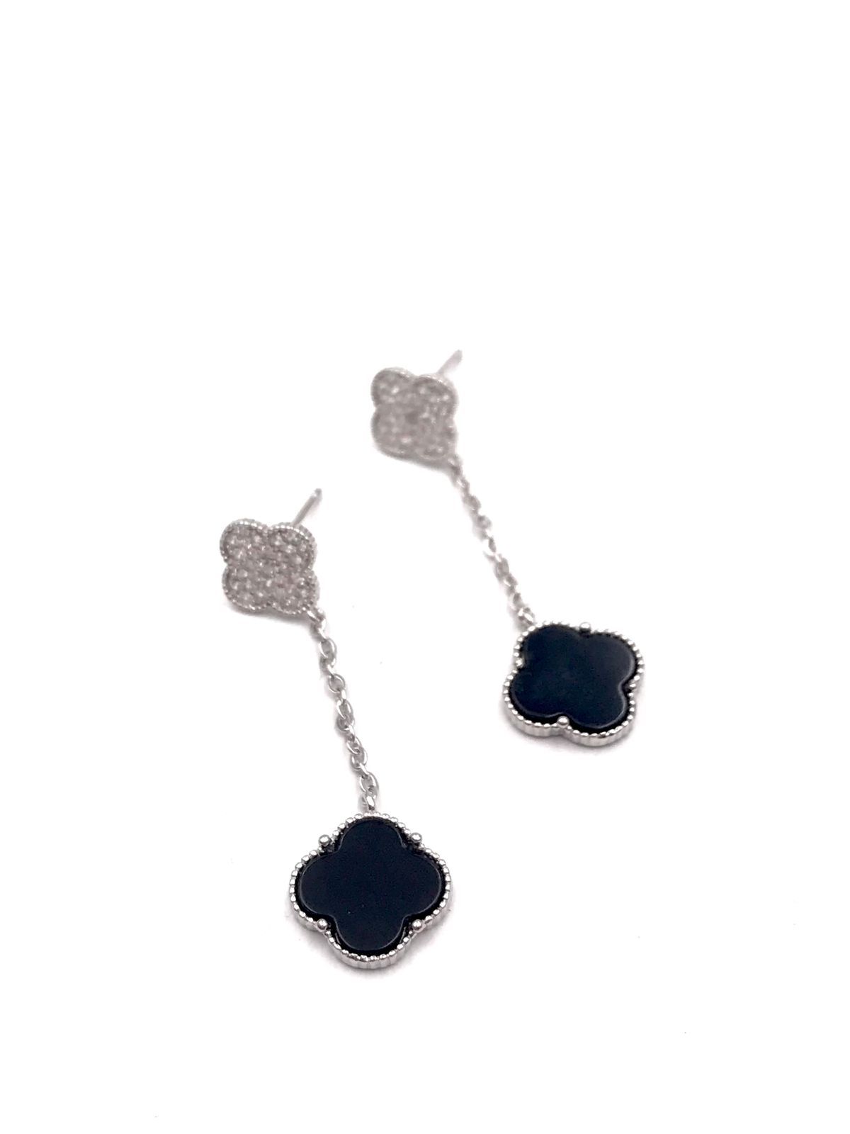 Pendientes largos Alhambra Black Silver