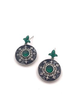 Pendientes largos Elegant de plata de ley Rosette