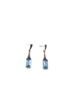Pendientes largos Elegant en plata de ley Square Cel
