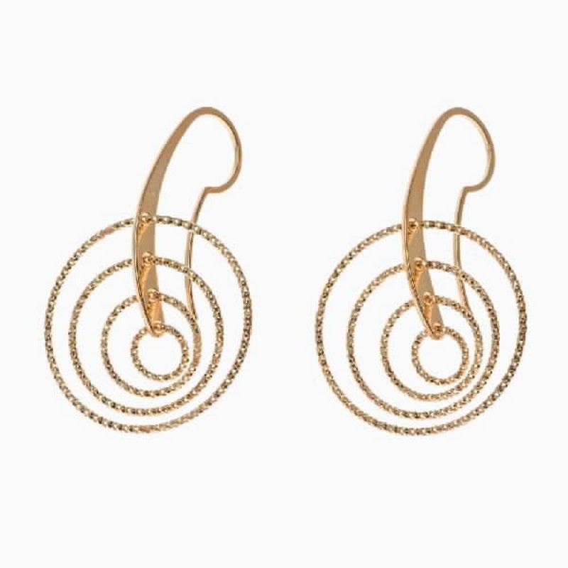 Pendientes largos en plata chapada diamantada