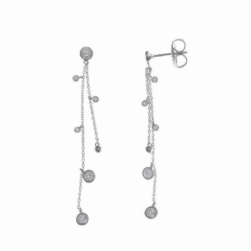 Pendientes largos en plata de ley Motion