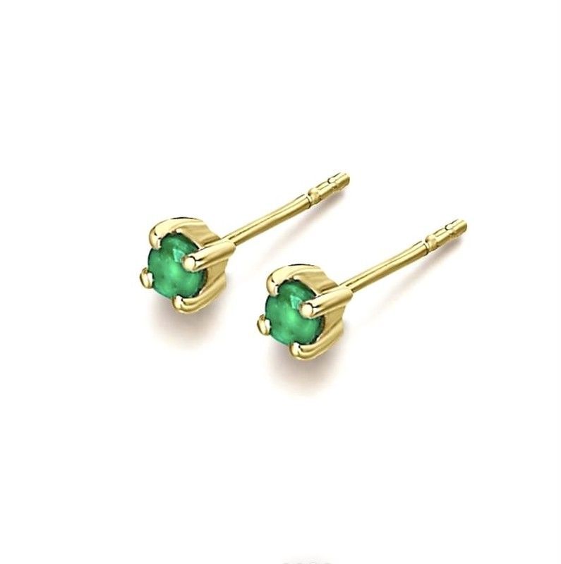 Pendientes LECARRÉ mini oro esmeraldas. GB168ES-00