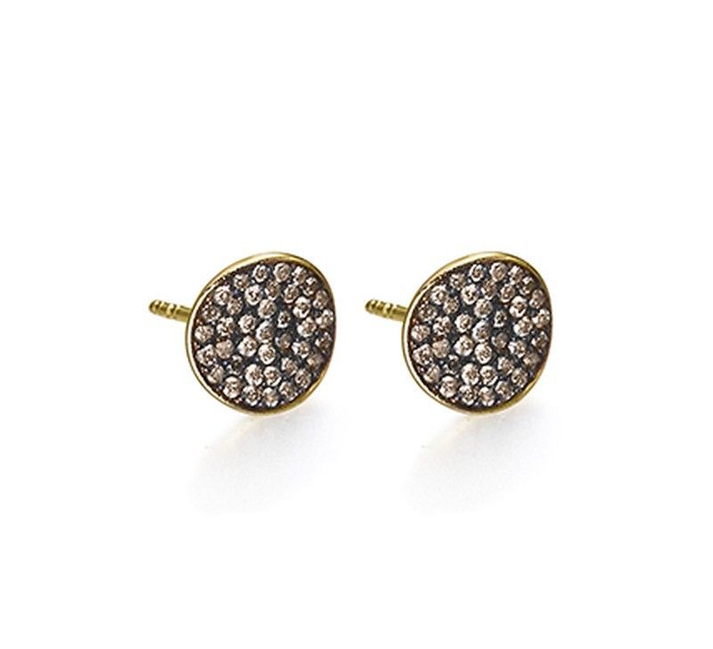Pendientes LECARRE Oro y Brillantes Brown. GB183BR-00