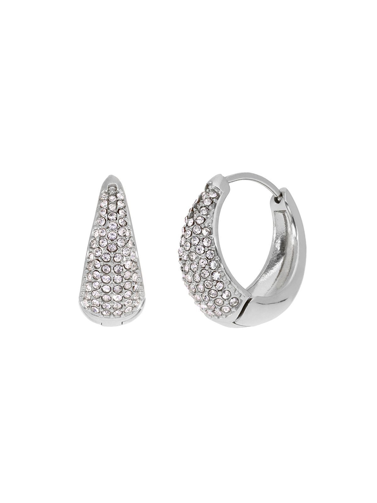 Pendientes Marea Acero C03101/AE Medio Aro Circonitas