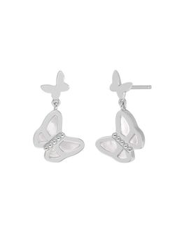 Pendientes Marea Plata D03501/BI Mariposa Nácar