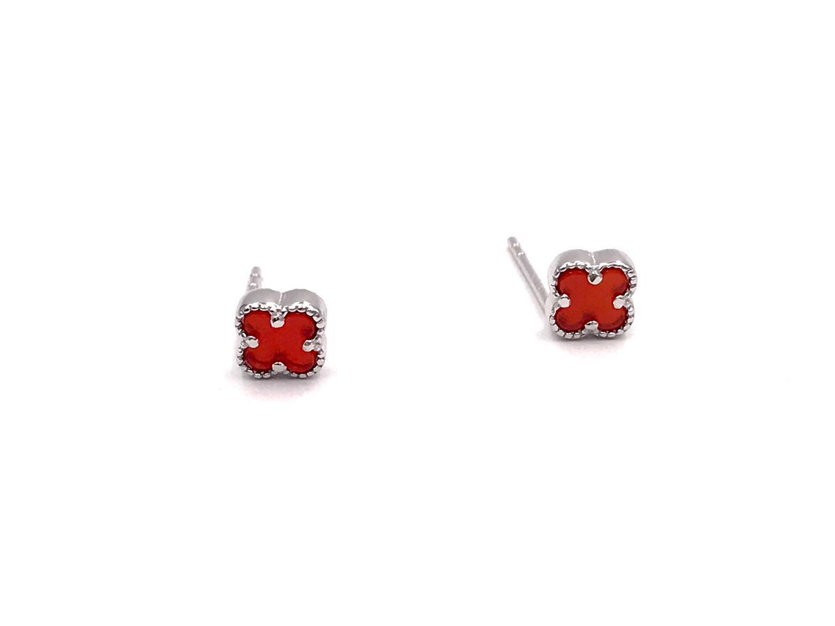 Pendientes mini Alhambra Red Silver