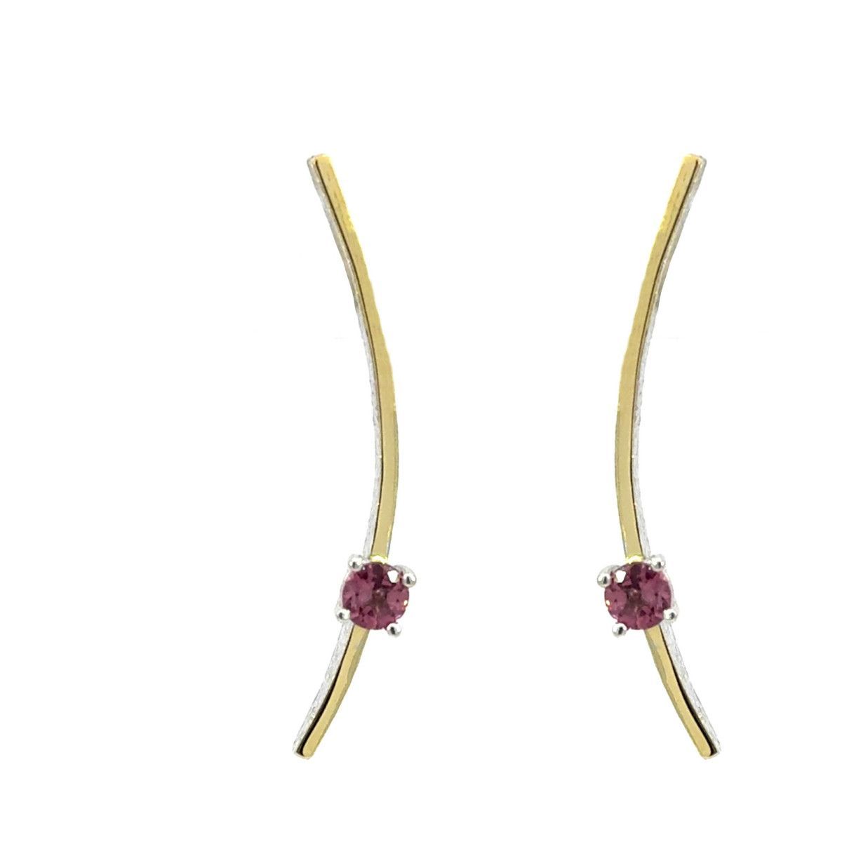 Pendientes MIQUEL SARDÀ de plata, oro y turmalina. 25419