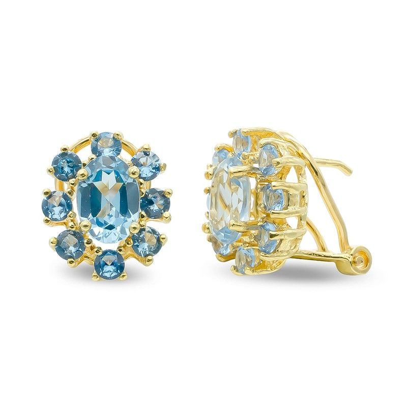 Pendientes Oro 18kts Aguamarina 7X5mm 3915-1AM