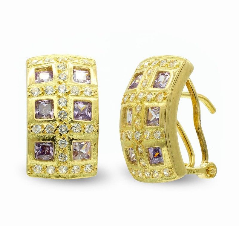 Pendientes Oro 18kts Cuadro Circonitas 7539-1