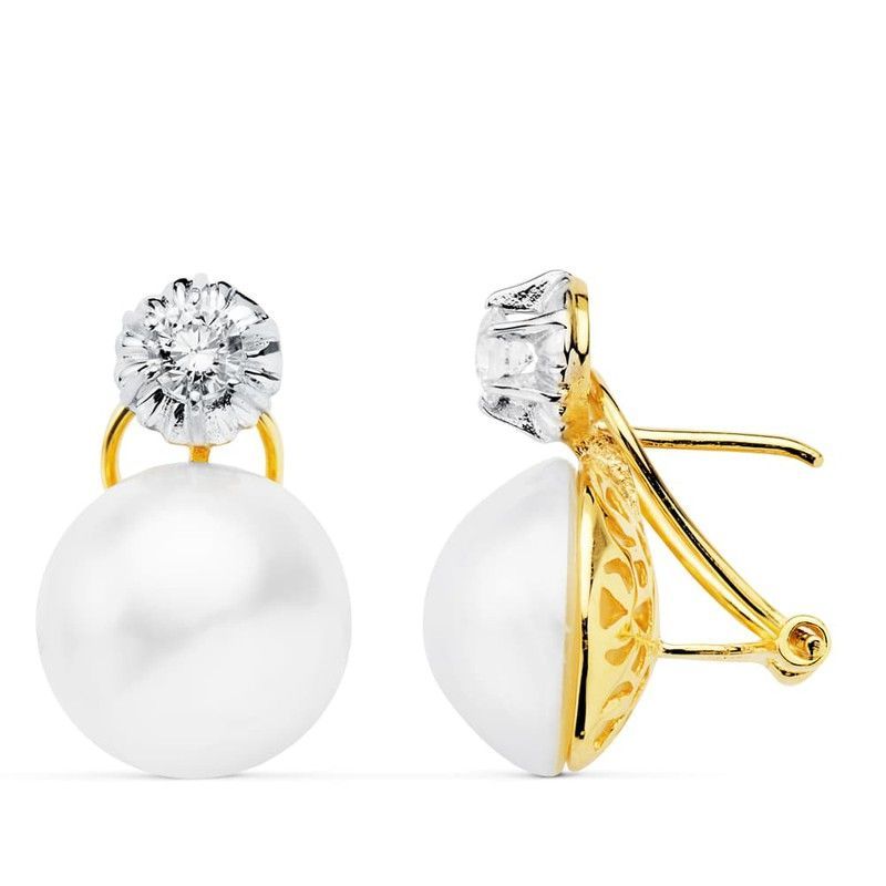 Pendientes Oro 18kts Perla Japonesa 13mm 7102-1