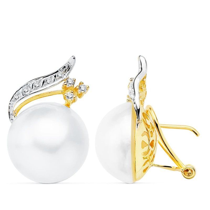 Pendientes Oro 18kts Perla Japonesa 16mm Rama 3028-1